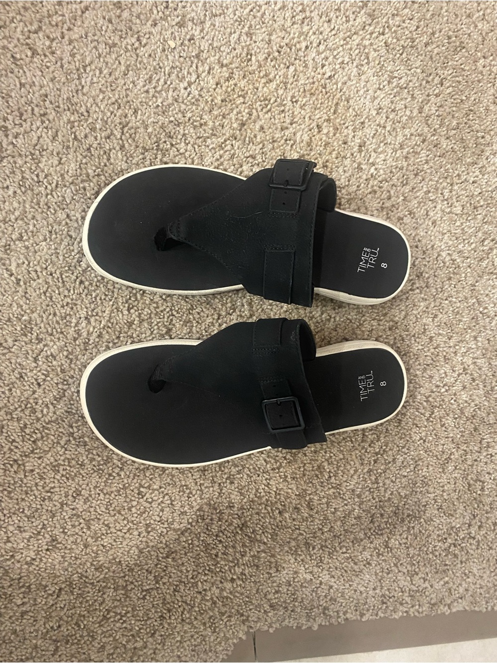 Time and Tru Black Women’s Casual Boat Sandals